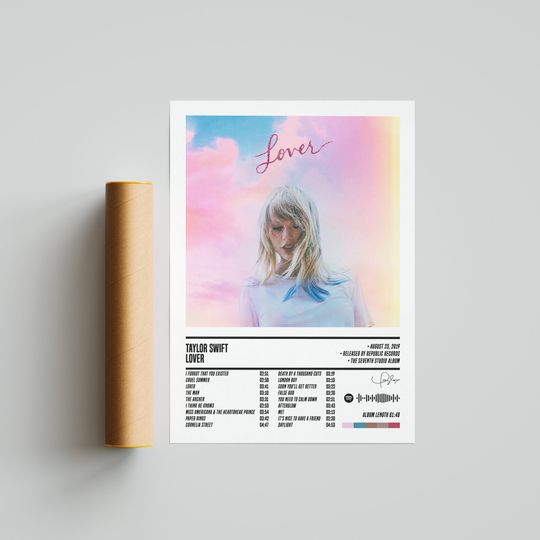 Taylor - Lover Poster, Taylor Poster, Taylor Lover Album Cover Poster