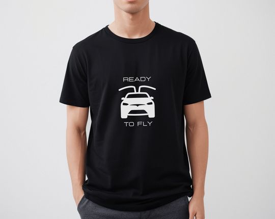 Tesla Model x falcon wings funny Electric Car Shirt