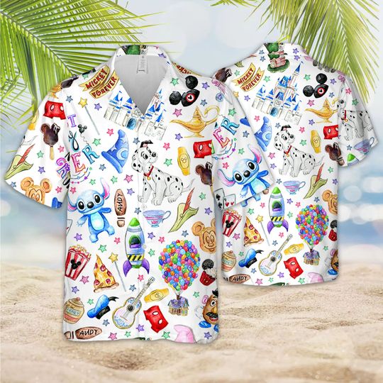 Disney Best Day Ever Hawaiian Shirt, Disney Castle Hawaiian Shirt,  Disneyland Pooh And Friends Hawaiian Shirt