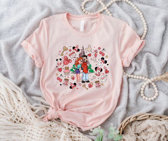 Disney A Goofy Movie Max And Roxanne Happy Valentine's Day Couple T-Shirt