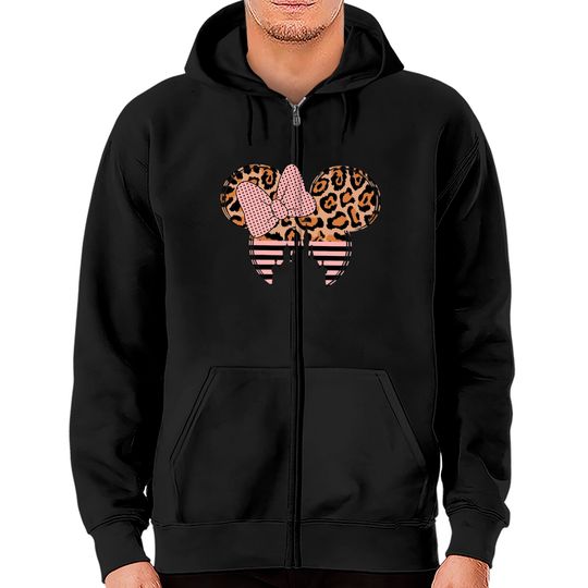 Disney Leopard Minnie Mouse Zip Hoodies, Disney Castle Zip Hoodies