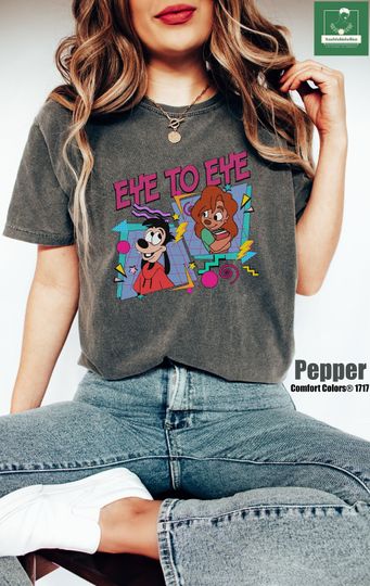 Retro 90s Max & Roxanne Eye To Eye Shirt, Vintage Disneyland A Goofy Movie T-shirt