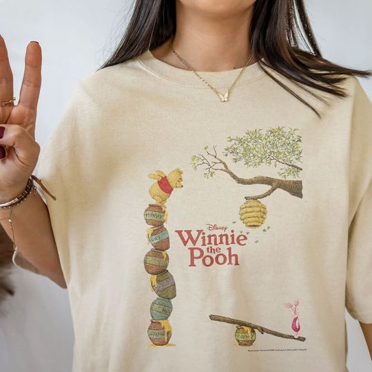 Disney Winnie The Pooh & Piglet Honey Pot Stack TT-Shirt