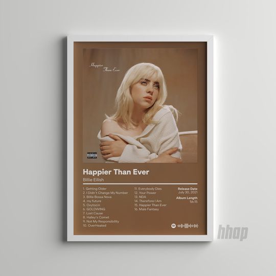 Billie Eilish - Happier Than Ever Album Cover Poster