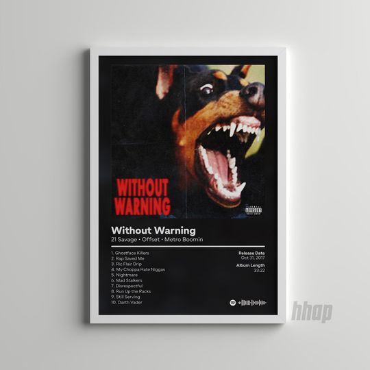21 Savage & Offset, Metro Boomin - Without Warning Album Cover Poster