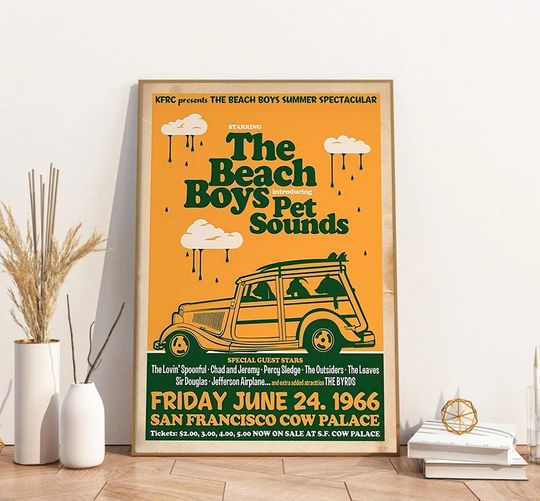 The Beach Boys Pet Sounds Concert Poster, The Beach Boys Band Poster, Rock Band Poster