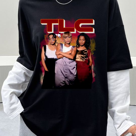 TLC Shirt | TLC Oversized Tee | Oversized Black Tee| 90s Vintage Shirt