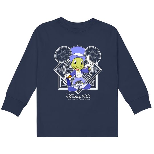 Disney Jiminy Cricket Portrait Kids Long Sleeve T-Shirts, Disney 100 Years of Wonder Kids Long Sleeve T-Shirts