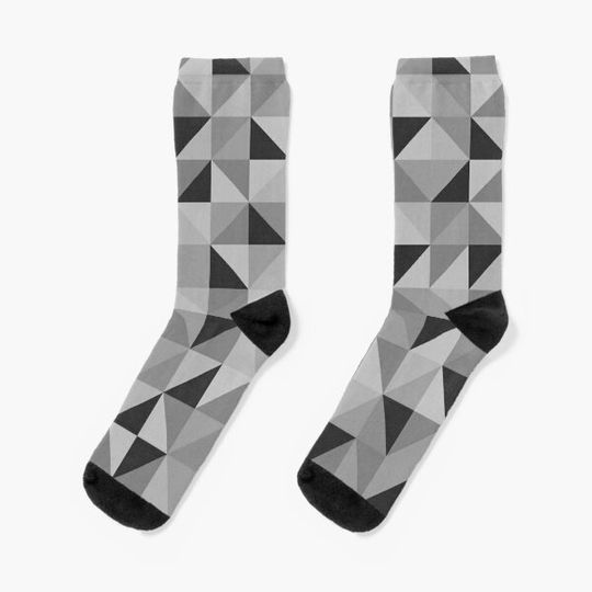 Grey Shades Geometric Pattern Socks