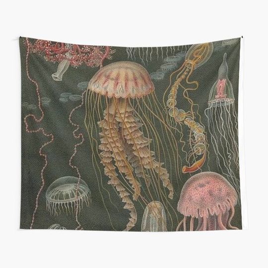 Discover Dark Jellyfish Poster Tapestry