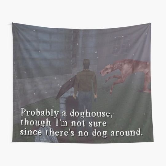 Silent Hill 1 Harry Mason Probably A Doghouse Meme Tapestry