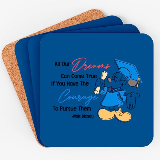 Disney Senior Coasters, Mickey Graduation 2023 Coasters