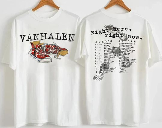 1993 van Sneaker Right Here Right Now Across Europe Tour T-Shirt
