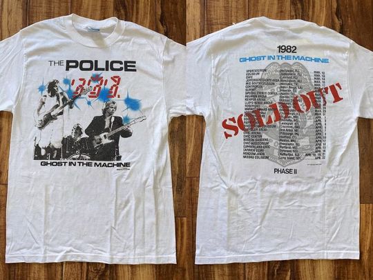 The Police Ghost in the Machine PhraseII 1982 Concert Tour T-Shirt
