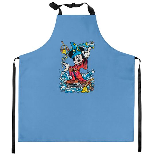 Comfort Colors Disney Fantasia Sorcerer Mickey Mouse Magic Wizard Retro Kitchen Aprons