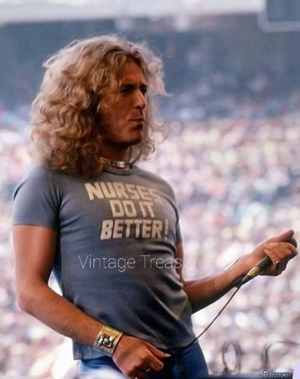 Robert Plant Wearing Nurses Do It Better Poster
