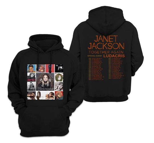 Janet Jackson Vintage Together Again Tour 2023 Double Sides Hoodie