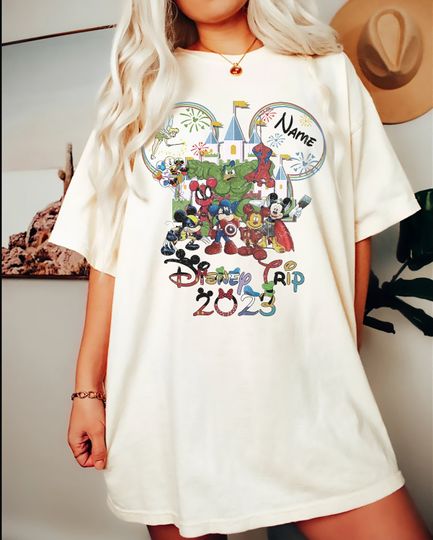 Custom Name Disney Trip 2023 Shirt, Mickey Avengers Shirt, Vacation Disney Family Trip 2023 Shirt
