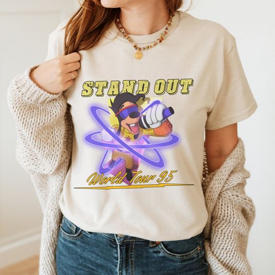Disney Powerline Goofy Movie Tshirt, Disney Goofy Movie Powerline Stand Out World Tour 95 Shirt