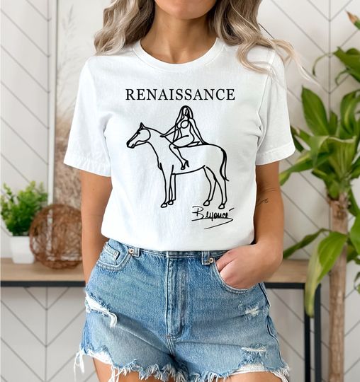 Discover Beyonce Renaissance Shirt - Minimalist - Fine Line Art - Aesthetic - Neutral - Cute Clean T-Shirt - Crop Top