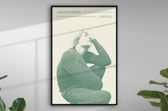 Retro Justin Bieber Poster, Vintage Justice Justin Bieber Poster
