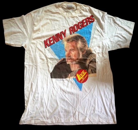 Vintage 1986 Kenny Rogers Concert Tour Tee T Shirt Large