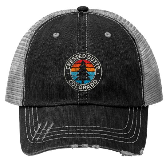 Discover Crested Butte Colorado Co Vintage Graphic Retro 70 Trucker Hats