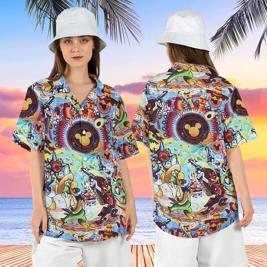 Disneyland Three Caballeros Mexico Hawaiian Shirt