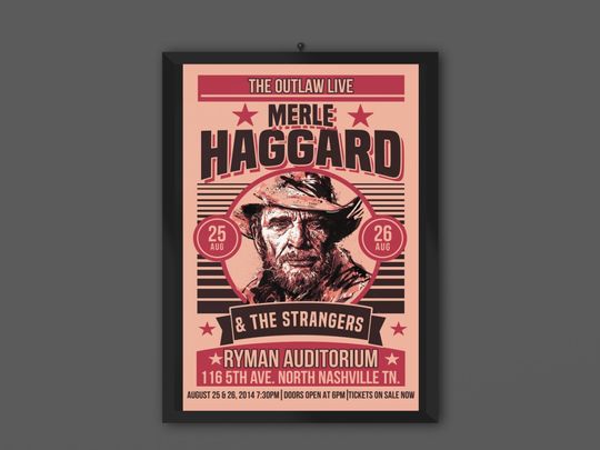 Merle Haggard Art Print Tour Country Music Poster