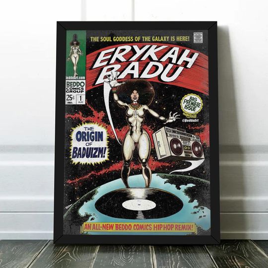 Erykah Badu Comic Art Book Poster