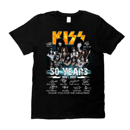 Kiss Band Shirt, Kiss Band 50 Years 1973-2023 Signed T-Shirt
