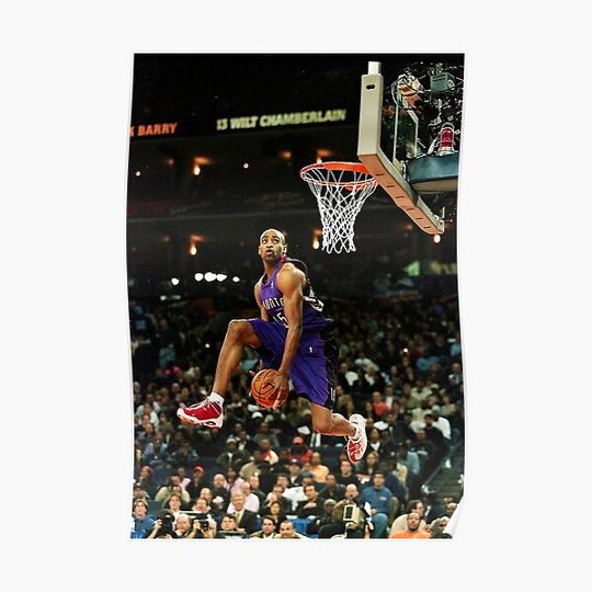 Vince Carter Jump Dunk Premium Matte Vertical Poster
