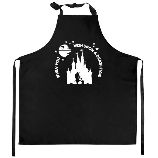 When You Wish Upon A Death Star Comfort Color Kitchen Aprons, Disney Star Wars Kitchen Aprons