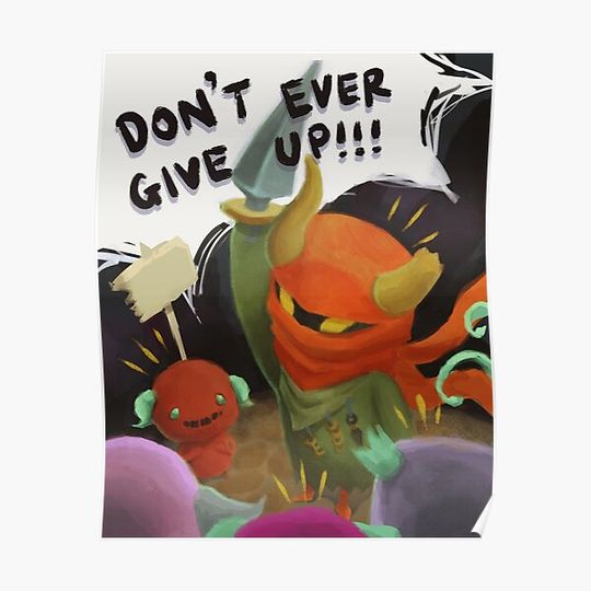 [Slay the Spire] Gremlins and Gremlin Leader - Don't Ever Give Up! Premium Matte Vertical Poster