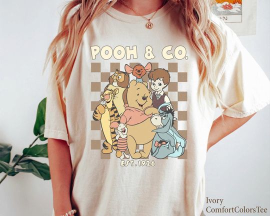 Pooh & Co Est 1926 Checkerboard Vintage Shirt Disney Family Vacation, Winnie The Pooh Shirts