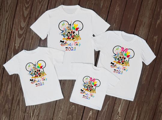 2023 Disney Trip T-Shirt,  Disneyland Disneyworld Trip Shirt, Minnie Mickey & Friends Matching Family Disney Vacation Tees