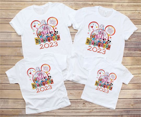 2023 Disney Trip T-Shirt,  Disneyland Disneyworld Trip Shirts, Minnie Mickey Matching Family Disney Trip Tees, Disney 2023