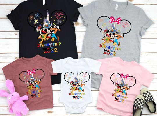 2023 Disney Trip T-Shirt,  Disneyland Disneyworld Trip Shirt, Minnie Mickey & Friends Matching Family Disney Vacation Tees,