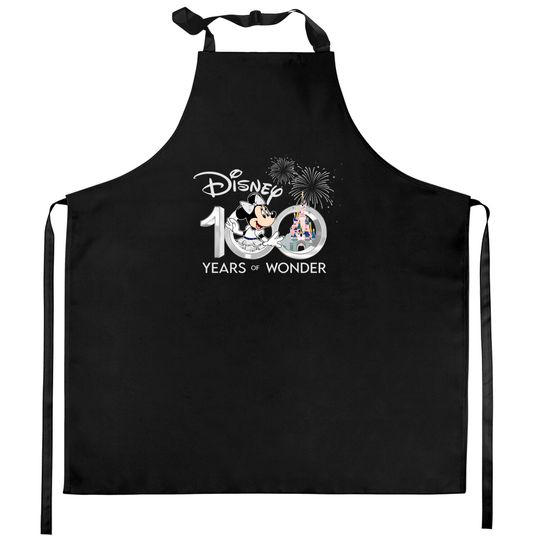 Minnie Mouse Kitchen Aprons, Disney 100 Years of Wonder Kitchen Aprons Kitchen Aprons, Disneyland 2023 Kitchen Aprons