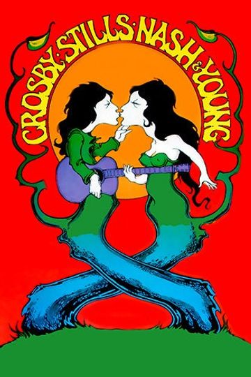 Crosby, Stills, Nash, and Young 1960s Concert Poster Print