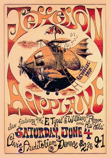 Discover Jefferson Air Plane 1966 Concert Poster replica