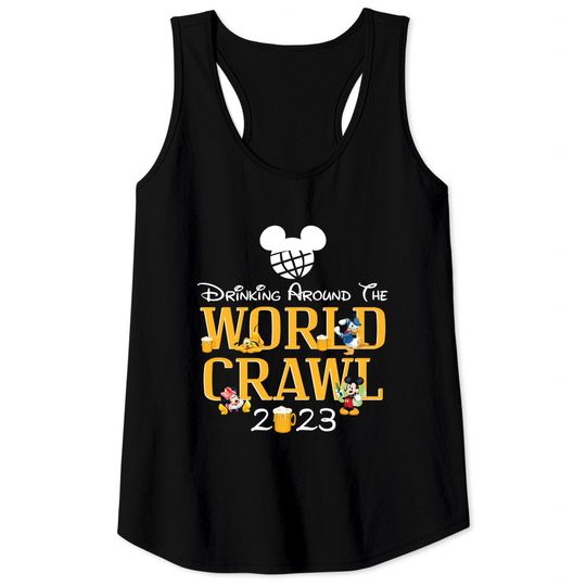 Drinking Around The World Crawl 2023 Tank Tops/Epcot Center Tank Tops/Drinking Around The World/Disney Trip Tank Tops/Mickey Drinking Disney O-07022323