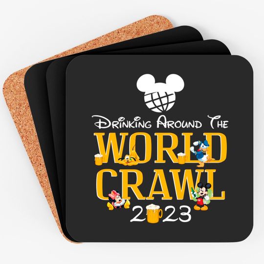 Drinking Around The World Crawl 2023 Coasters/Epcot Center Coasters/Drinking Around The World/Disney Trip Coasters/Mickey Drinking Disney O-07022323