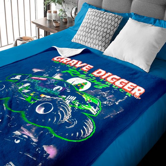 Vintage 1994 Grave Digger Monster Jam Trucks Baby Blankets