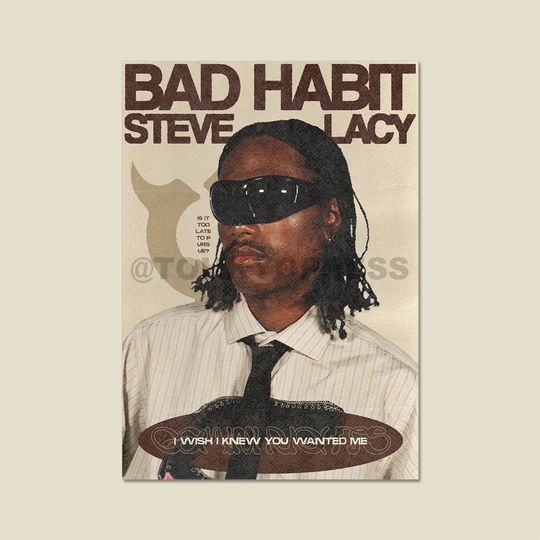 Steve Lacy Bad Habit Vintage Retro Music Poster
