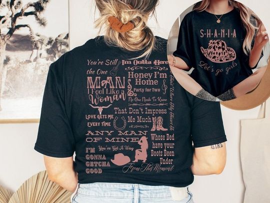 Shania Twain Concert Shirt | Shania Twain Tracklist Shirt