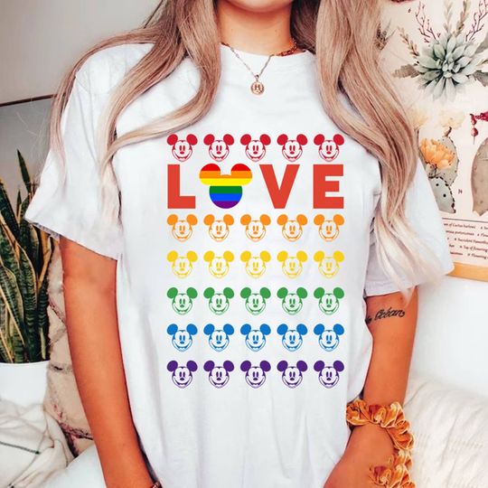 Mickey Love LGBT Shirt, Pride Disney Shirt, Rainbow Pride Shirt, Rainbow Mickey Shirt