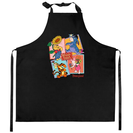 Vintage 90's Winnie The Pooh Kitchen Aprons, Disneyland retro Kitchen Aprons, Retro Disney World Kitchen Aprons