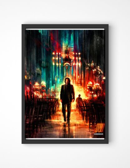 John Wick 4 Poster, John Wick Chapter 4 Print, Gaming Poster