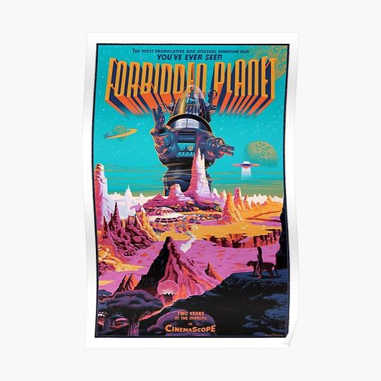 Forbidden Planet (1956) Classic Movie Poster Premium Matte Vertical Poster